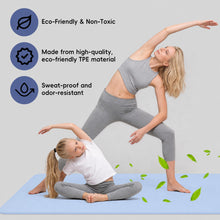 Load image into Gallery viewer, Wimwum Extra Wide Yoga Mat 72" x 32", 6mm Non Slip TPE Exercise Mat with Carrying Strap, Large Workout Mat for Yoga, Pilates, Stretching, HIIT &amp; Home Gym, IceBlue
