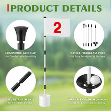 Load image into Gallery viewer, Burbell Golf Flag Stick 6ft, 3 Set Putting Green Flags, White
