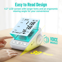 Load image into Gallery viewer, RunStar Upper Arm Blood Pressure Monitor with Wide Range Cuff (8.6'' - 16.5''), Grey
