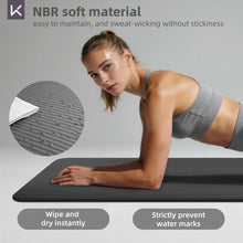 Load image into Gallery viewer, KEEP Extra Thick NBR Yoga Mat for Women &amp; Men, 15mm Thick, 72”x32” Large Exercise Mat with Non-Slip Workout Mat for Yoga, Pilates, Stretching, Meditation – Wide &amp; Cushioned Fitness Mat,Grey
