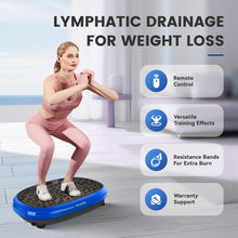 Load image into Gallery viewer, EILISON FitMaxx 3D XL Vibration Plate Exercise Machine - Whole Body Workout Vibration Platform w/Loop Bands - Lymphatic Drainage Machine for Weight Loss, Shaping, Recovery (Fitmaxx Blue)
