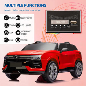 24V 2-Seater Ride On Car with Remote Control, SUV Licensed Chevrolet Blazer Battery Powered Cars (Red)