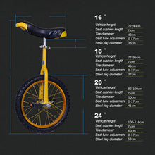 Load image into Gallery viewer, Unicycle, Chrome Wheel Unicycle Leakproof Butyl Tire Wheel Cycling Outdoor Sports Fitness Exercise, Red,24“
