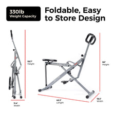 Load image into Gallery viewer, Sunny Health &amp; Fitness Smart Upright Row-N-Ride Exerciser - Grey
