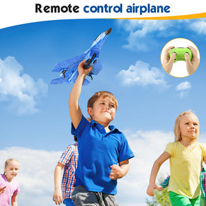 RC Plane, Remote Control Airplane- 2CH 2.4Ghz Remote Control Wireless Airplane Toy with Lights, Foam RC Fighter Plane Jet