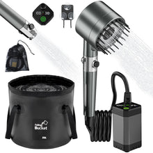 Load image into Gallery viewer, omzer Portable Shower for Camping 6000mAh Rechargeable Shower Pump with Intelligent LED Display-Outdoor Shower Head IPX7 Waterproof for Hiking, Travel, Car, Pet, Beach
