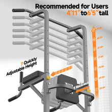 Load image into Gallery viewer, Power Tower Pull Up Station for Home Gym, Dip Station with Splayed H-Shaped Base, 440LBS Capacity
