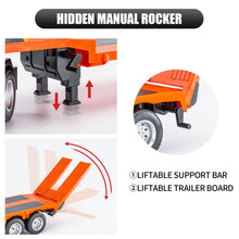 Load image into Gallery viewer, 1/24 Remote Control Semi Truck Toys, 9 Channel RC Semi Truck with Trailer, Construction Vehicle Toy with Sound and Light
