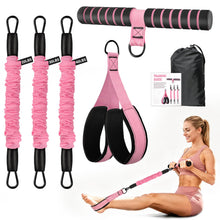 Load image into Gallery viewer, VERDURELLE Resistance Bands with Handles and Foot Pedals, 3-Tube Adjustable Resistance Bands (20/30/40 lbs)
