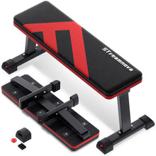 Load image into Gallery viewer, Streamnova Flat Bench, 700LBS Capacity Widened Adjustable Footrests Foldable Flat Bench For Exercise Workout, Easy Assembly For Strength Training At Home Gym
