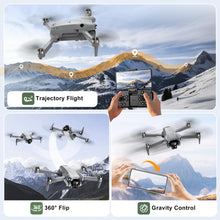 Load image into Gallery viewer, ASFSFQ PRO Drone with Camera for Adults 2k, Brushless Motors Drone for Kids Beginners, 40mins Flight Time with 2 Batteries, FPV Foldable RC Quadcopter, Toys Gifts for Teen Boys Girls, Beginner (Grey)
