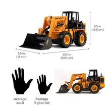 Load image into Gallery viewer, RC Bulldozer 13.5&quot; Full Function 1:24 Scale 2.4Ghz Construction Vehicle Toy Front Loader Tractor Truck Electric Remote Control
