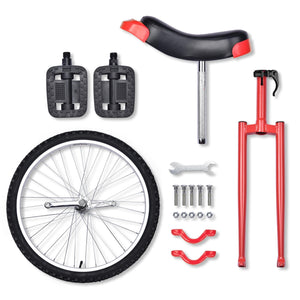 24" Inch Wheel Unicycle Leakproof Butyl Tire Wheel Cycling Outdoor Sports Fitness Exercise Health Red