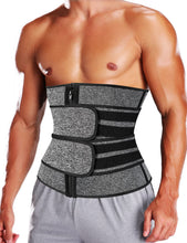 Load image into Gallery viewer, KIWI RATA Mens Workout Waist Trainer Corset Neoprene Sauna Sweat Trimmer Cincher Belt Extra Belly Compression Belts
