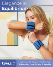 Load image into Gallery viewer, kure.fit Pilates Weight | Wrist &amp; Ankle Weights for Women | Weighted Bangles | 1LB Set of 2-Blue

