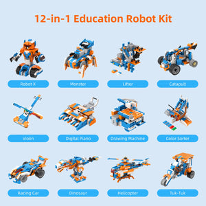 Robot X 12-in-1 Programmable APP RC Robot and Robot J 6-in-1 Programmable STEM Learning Toy