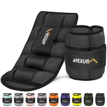 Load image into Gallery viewer, APEXUP 10lbs/Pair Adjustable Ankle Weights for Women and Men (Black)
