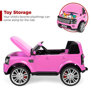 12V 3.7 MPH 2-Seater Licensed Land Rover Ride On Car Toy w/Parent Remote Control, MP3 Player - Pink