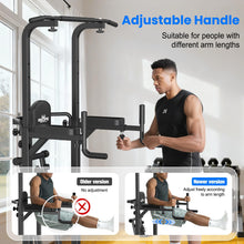 Load image into Gallery viewer, RELIFE REBUILD YOUR LIFE Power Tower Pull Up Bar Station Workout Dip Station for Home - (Black-01)
