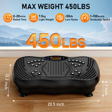 Load image into Gallery viewer, GLYLF Vibration Plate Exercise Machine, 130 Levels Full Body Workout Vibrating Plate for Lymphatic Drainage Weight Loss, 450 Lbs Capacity Shake Platform with Resistance Bands Bluetooth for Women Men
