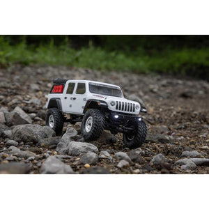 RC Truck SCX24 Jeep Gladiator 4 Wheel Drive Rock Crawler Brushed RTR Nothing Needed to Complete Ready-to-Run White