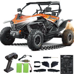 Remote Control Car All Terrain for Zforce, 4WD Off Road UTV Trucks with 3 Speed and LED Bodylight, 1:12 Scale Electric RC, 2 Batteries Included