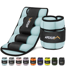 Load image into Gallery viewer, APEXUP 10lbs/Pair Adjustable Ankle Weights for Women and Men (Pastel Blue)
