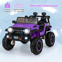 Load image into Gallery viewer, 24V 2 Seater Ride on Car for Kids, 2WD/4WD Battery Powered with Remote Control, Music, USB, MP3, Spring Suspension (Purple)
