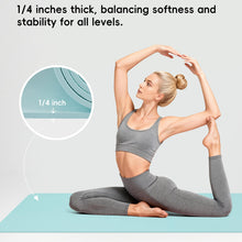 Load image into Gallery viewer, Wimwum Extra Wide Yoga Mat 72" x 32", 9mm Non Slip TPE Exercise Mat with Carrying Strap, Large Workout Mat for Yoga, Pilates, Stretching, HIIT &amp; Home Gym, Green
