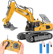 Load image into Gallery viewer, Remote Control Excavator Toys for Boys Turns 680-degree 2 Batteries Metal Shovel Lights/Sounds Construction Toys
