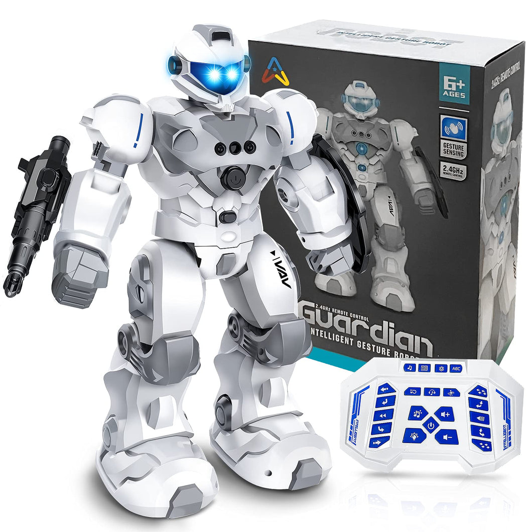 Toys for 6-10 Year Old Boys Girls, Rechargeable Remote Control Robot Toy, Intelligent Programmable RC Robot with 2.4GHz Gesture Sensing
