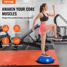 Load image into Gallery viewer, VEVOR 26-inch Half Exercise Ball Trainer, 1500 lbs Capacity Balance Ball, Includes Resistance Bands -Blue
