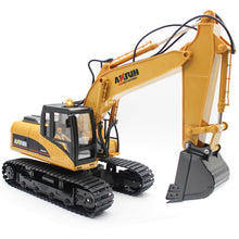 Load image into Gallery viewer, Remote Control Excavator RC Construction Vehicles 15 Channel 2.4G Full Function Digger Toys with Metal Shovel Sound and Lights
