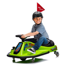 Load image into Gallery viewer, 24V Electric Drifting Go Kart, High/Low Speed Switch and Simplified Drifting System, Electric Go-Kart for Ages 3+ (Green)

