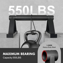 Load image into Gallery viewer, Wood push up bars Parallettes bars Anti-slip Handstand Bars for Calisthenics, Fitness, Floor workouts Solid Wood with Sturdy Metal Bracket, Support 500 lbs
