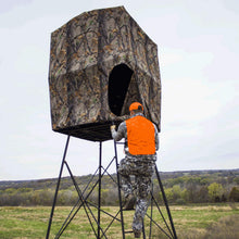 Load image into Gallery viewer, Muddy 12' Quad Pod - 57" L x 57" W Durable Steel 500 Pound Capacity Hunting Outdoor Platform with Full-Surround Shooting Rail &amp; 2 Flex-Tek Seats, Blind Kit Not Included
