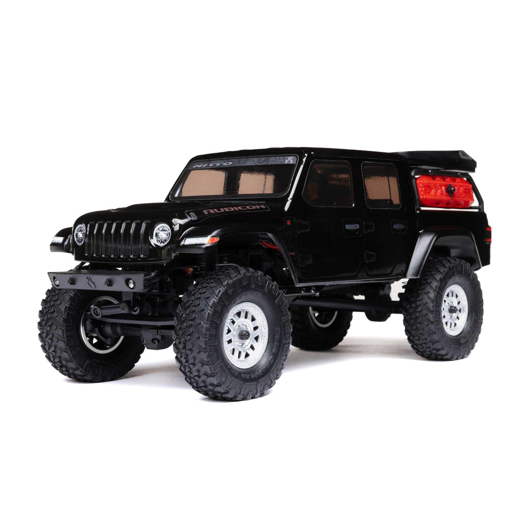 RC Truck SCX24 Jeep Gladiator 4 Wheel Drive Rock Crawler Brushed RTR (Nothing Needed to Complete Ready-to-Run), Black
