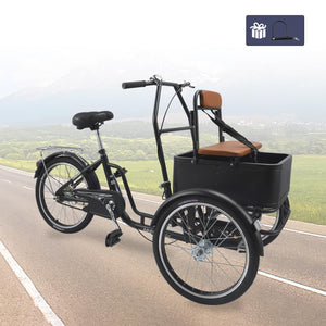 Bruce & Shark Multi-Purpose 3 Wheel Tricycle with Basket, 20 Inches Wheel,Rear Brake,Bearing Weight 330lbs