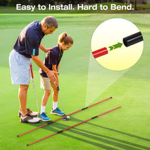 Load image into Gallery viewer, Golf Alignment Sticks Holder, Angle Adjustable Golf Training Aid, Weighted Golf Swing Trainer with Metal Sticks Practice Teaching Aid for Aiming, Putting, Swing
