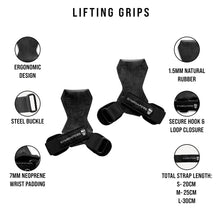 Load image into Gallery viewer, Gymreapers Weight Lifting Grips (Pair) (Black, Small)
