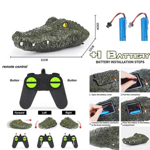 2.4GHz Remote Control Crocodile Head Boat for Pools and Lakes High Simulation Alligator Head RC Boats Prank Toys