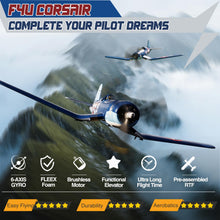 Load image into Gallery viewer, 4 Channel RC Plane F4U Corsair 500mm Remote Control Airplane Fighter RTF with 6-Axis
