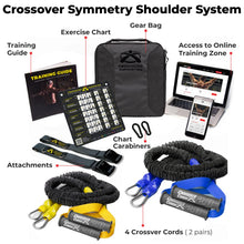 Load image into Gallery viewer, Crossover Symmetry Shoulder System Includes Two Sets of Resistance Bands Attachments (Athletic, Door Belts)
