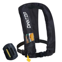 Load image into Gallery viewer, Owntop Automatic/Manual Inflatable Vest, Manual Convertible Option, Low Profile, Zipper Closure, Inflatable Fishing Jacket for Kayaking, Boating and Fishing, 24g CO2 Cylinder Included

