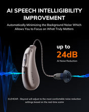 Load image into Gallery viewer, ELEHEAR-Beyond Hearing Aids, Rechargeable Bluetooth OTC Hearing Aids for Seniors with AI Noise Cancellation, Superior Sound Quality Smart, Bluetooth Enabled &amp; App Control, Champagne Gold
