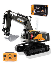Load image into Gallery viewer, Remote Control Excavator Construction Toys for Boys, 16 Channel RC Engineering Vehicle with Metal Shovel &amp; Light, 2.4G 1/16 Scale
