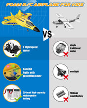 Load image into Gallery viewer, Rechargeable Batteries Easy to Fly RC airplane Toy for Kids Boys Adults Beginners (Yellow)

