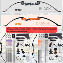 Load image into Gallery viewer, SOPOGER Bowfishing Recurve Bows Set - Archery Bow Kits Package Dual Use for Adult Hunting Practice Shooting Fish with Solid Fishing Arrows and Bowfishing Bottle Reels (Black 40Lbs)
