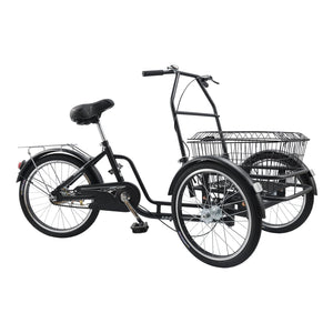 Bruce & Shark Multi-Purpose 3 Wheel Tricycle with Large Basket, 20 Inches Wheel,Rear Brake,Bearing Weight 330lbs
