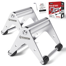 Load image into Gallery viewer, Stainless Steel Pushup Stands with Non-Slip Base, 500LB Capacity, Portable Home Gym Equipment for Strength Training
